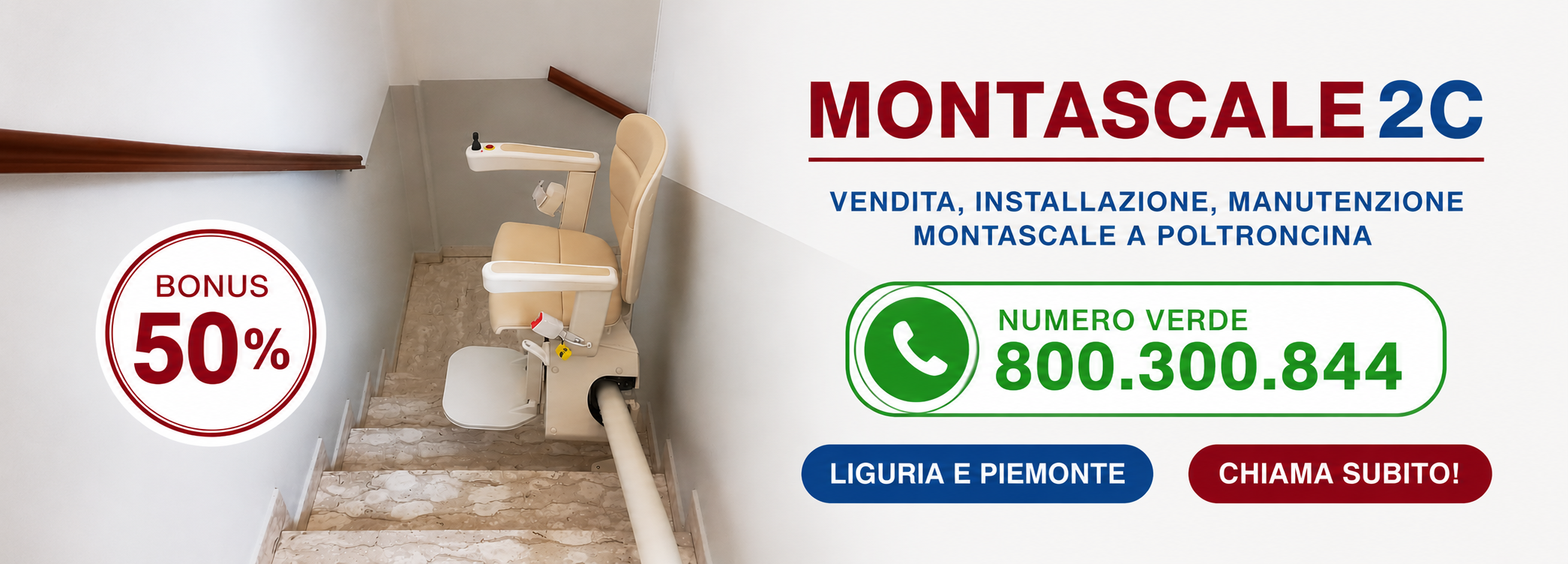 Montascale2C Piemonte Header home con numero verde