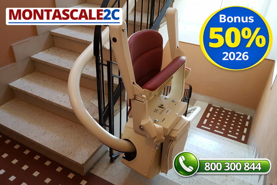 Visualizzazione di servoscala a poltroncina in condominio