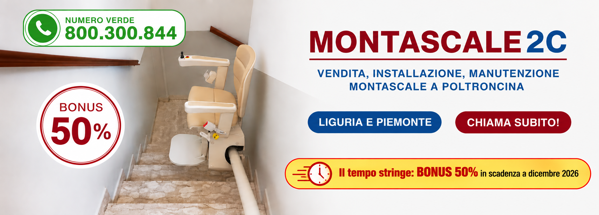 Montascale2C-Piemonte-Header-home-con-numero-verde Montascale2C home page, vendita, installazione, manutenzione montascale